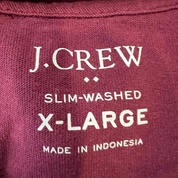 NWT J. Crew Men's Crushed Beet Red Slim Washed Jersey Pocket Tee - SIZE XL - Picture 8 of 10